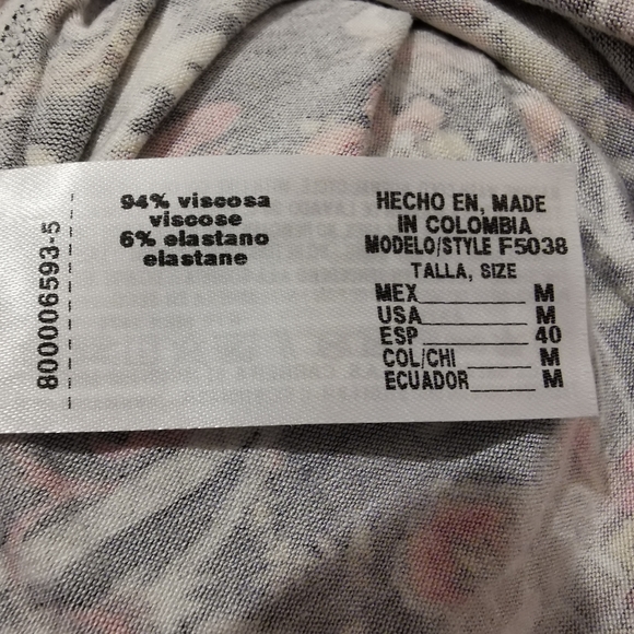 NWT Leonisa floral black dress size M - Picture 7 of 8